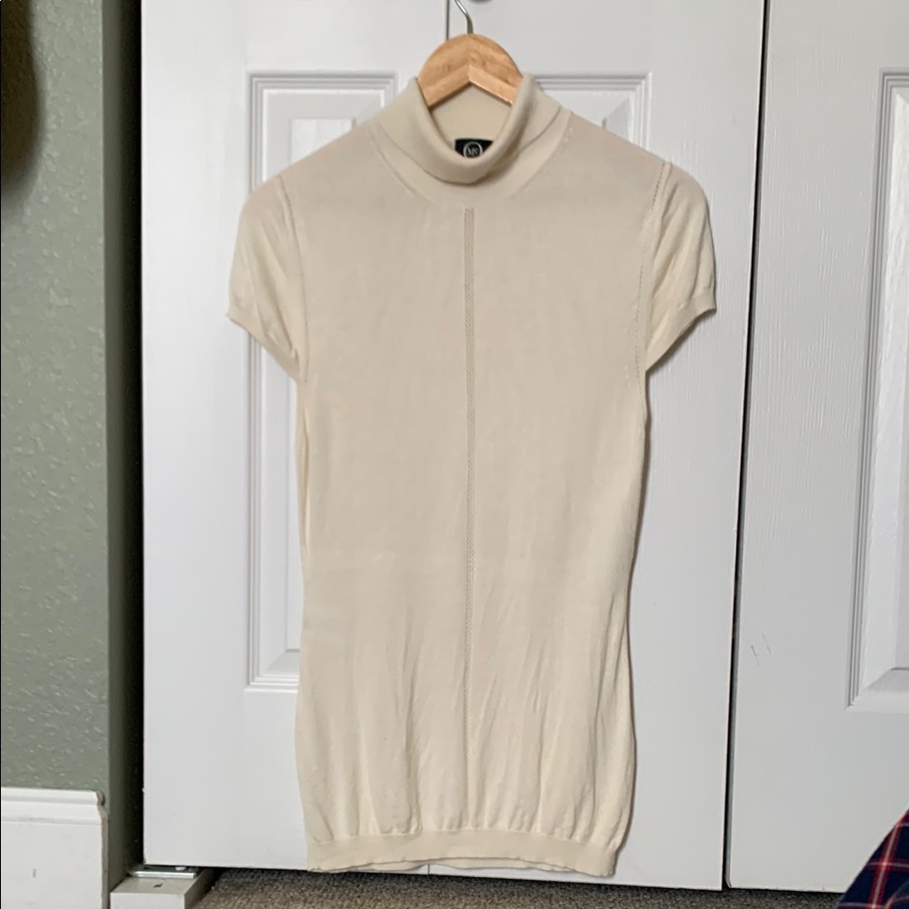 Alexander McQueen Cashmere Blend Cream Turtleneck Knit Thin Sweater Top